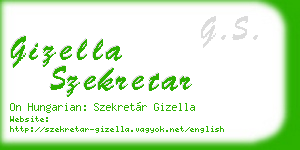 gizella szekretar business card